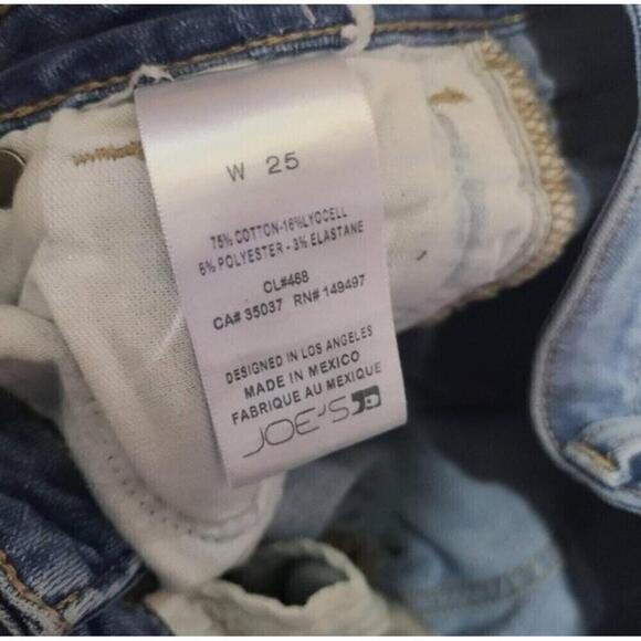 NWOT Joe's Charlie Leopard Stripe Ankle Skinny Light Wash Jeans Sz 25 - Picture 6 of 10